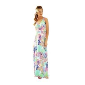 Lilly Pulitzer SLOANE MAXI DRESS in Roar of the Seas Sleeveless Knit Sz X-SMALL